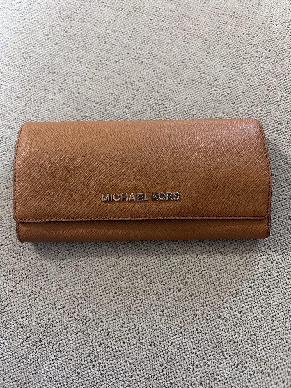 Michael Kors Saffiano Leather Wallet in Caramel